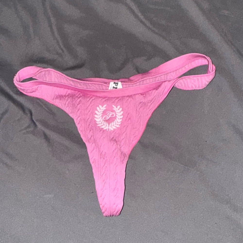 Pink Thong with Logo